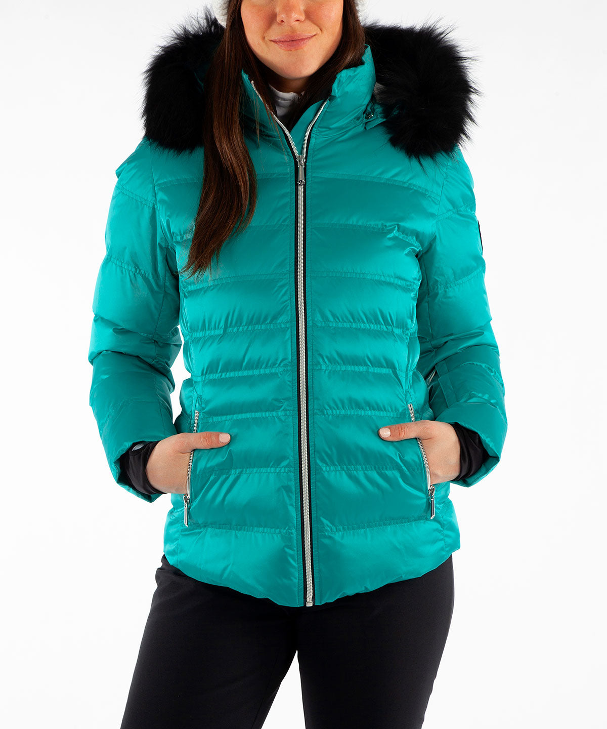 Women&#39;s Fiona Waterproof Quilted Stretch Jacket With Removable Fur Ruff