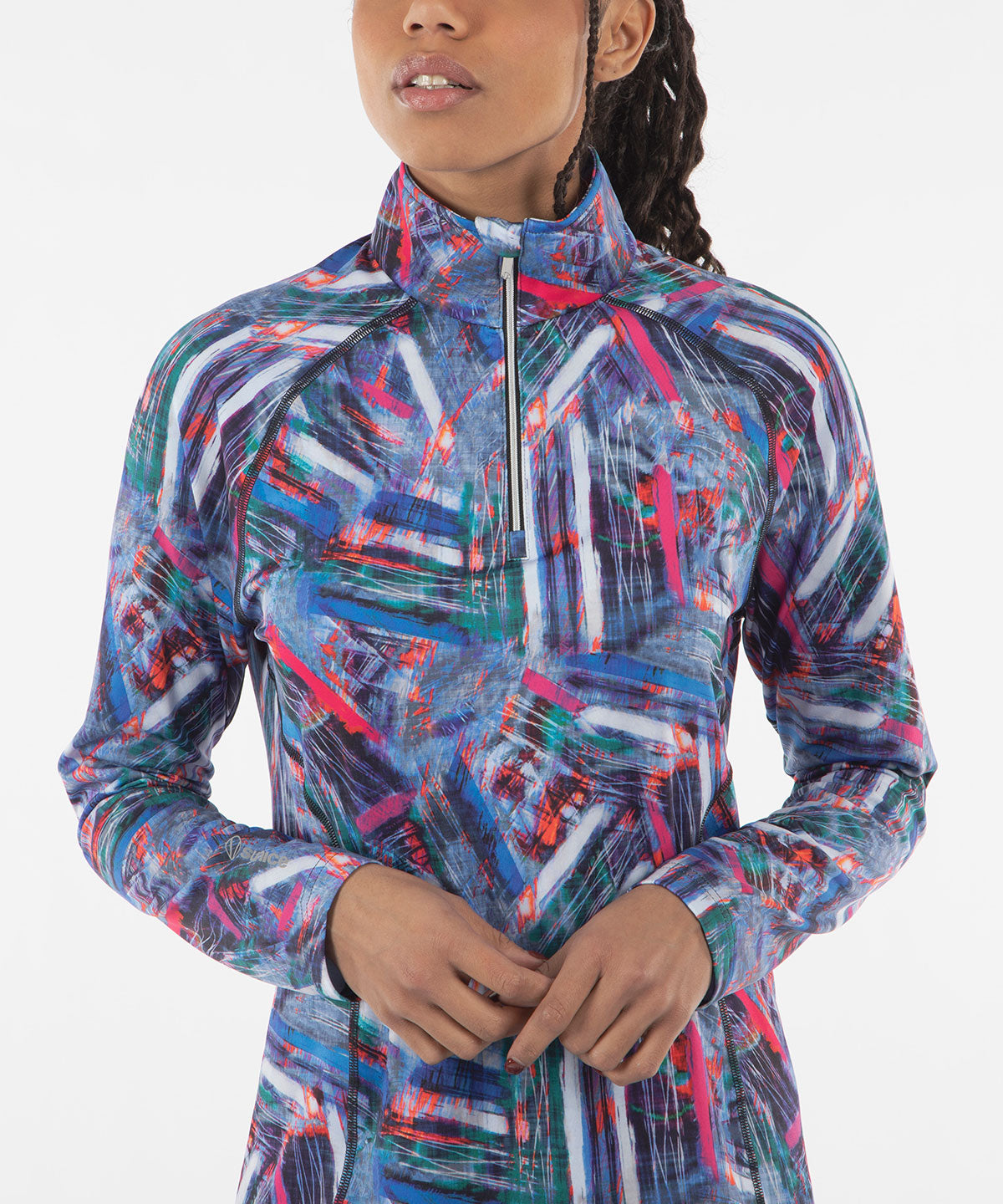 Pull à demi-glissière en tricot extensible Ski Lodge II pour femmes
