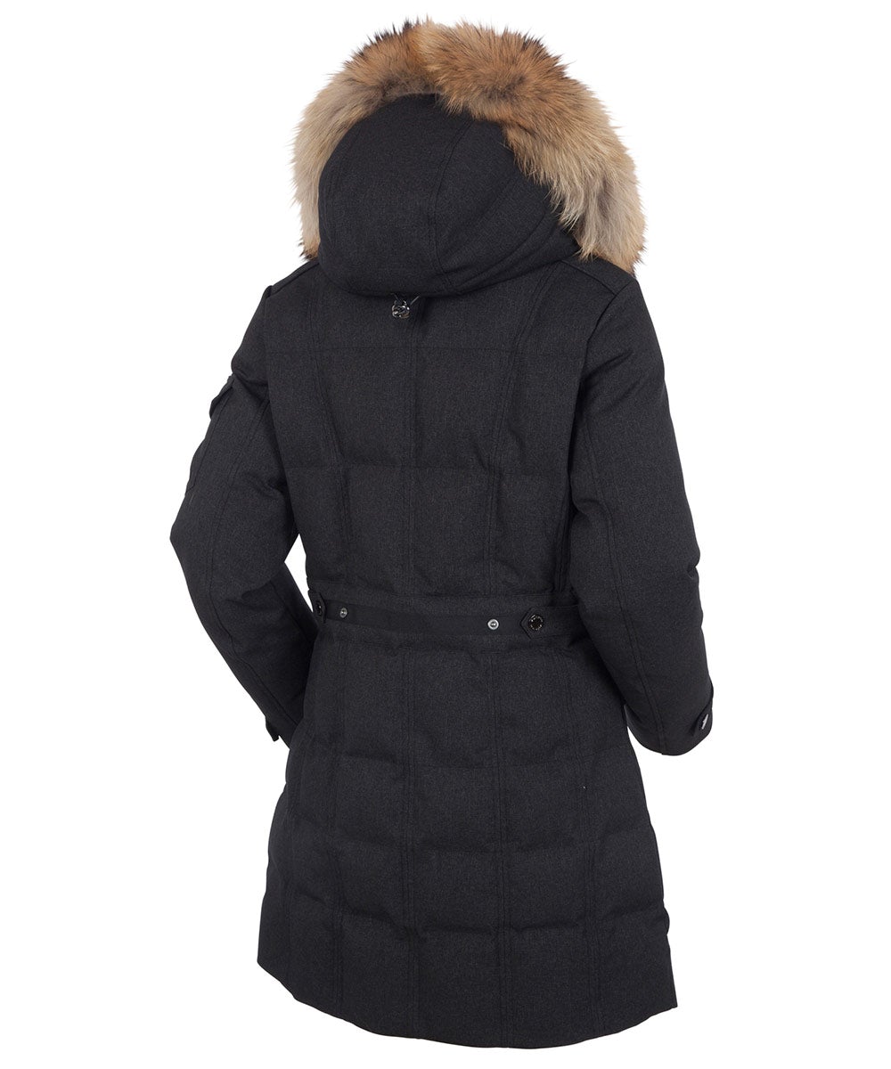 Manteau 3/4 matelassé Tanya pour femmes avec bordure en fourrure amovible