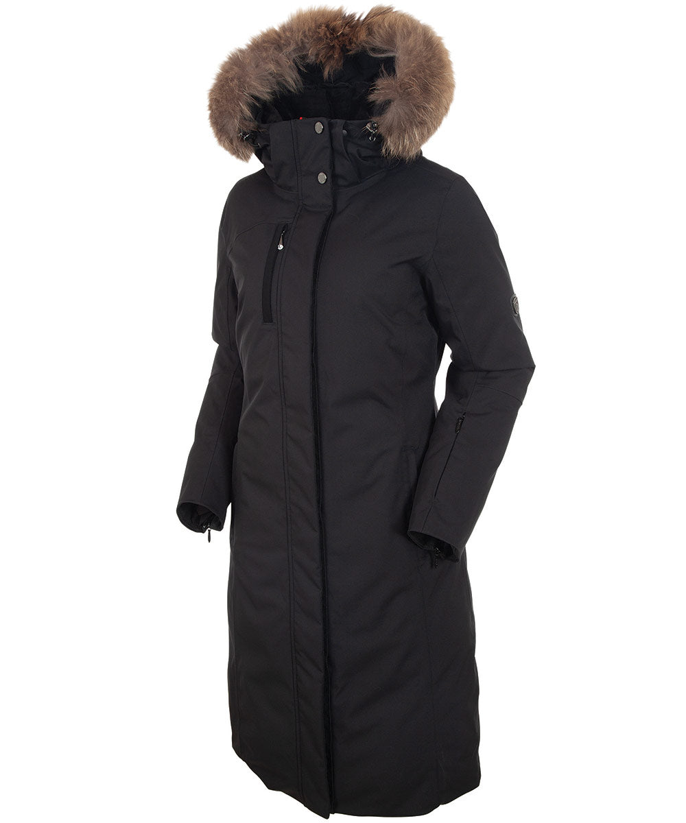 Women's Hillary Insulated Long Parka Coat with Removable Fur Ruff
