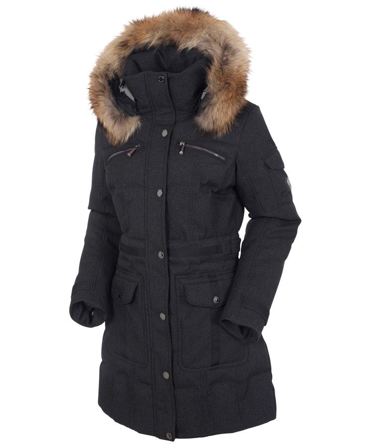 Women&#39;s Tanya Quilted 3/4 Coat With Removable Fur Ruff